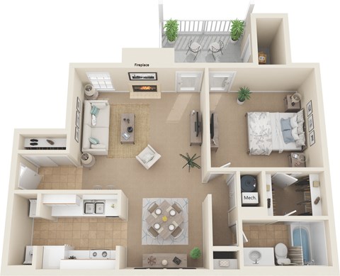 a floor plan of a two bedroom apartment